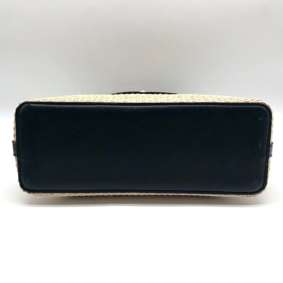 Nanette Lepore Black & Neutral Thea Straw Dome Crossbody & Wallet - Picture 5 of 11